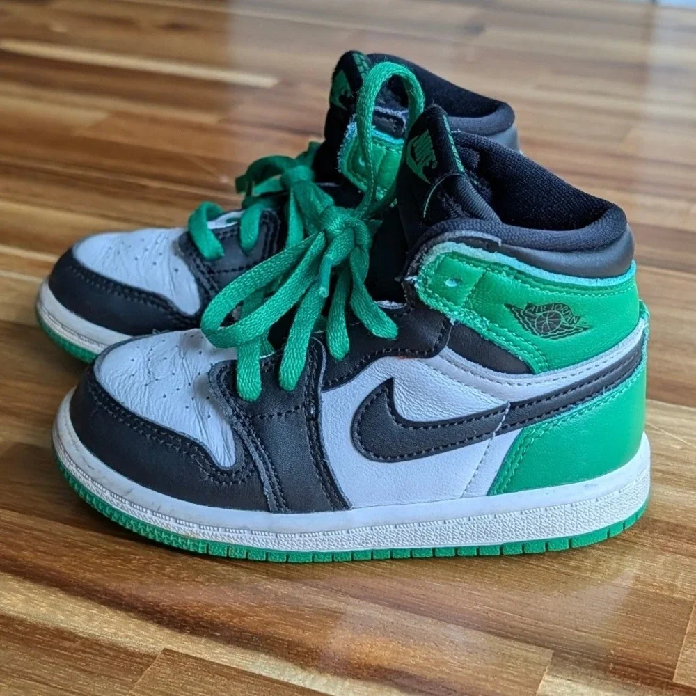 Nike Air Jordan 1 Retro High OG Lucky Green Toddler Sneakers Size 8 Toddler